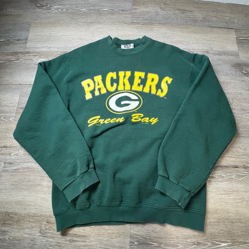 Green bay Packers Sweatshirt Mens M‎ Green 1996 Vintage NFL Crewneck Made in USA